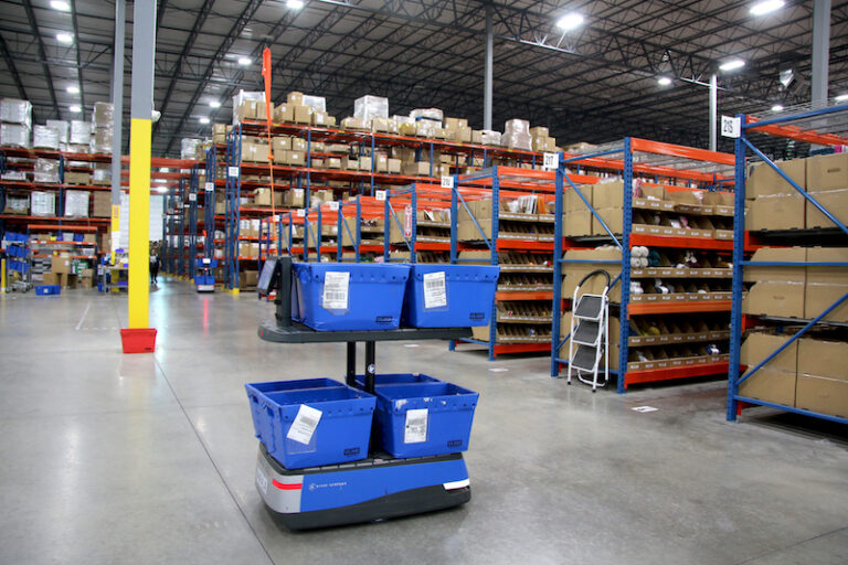 warehouse with fulfillment robots