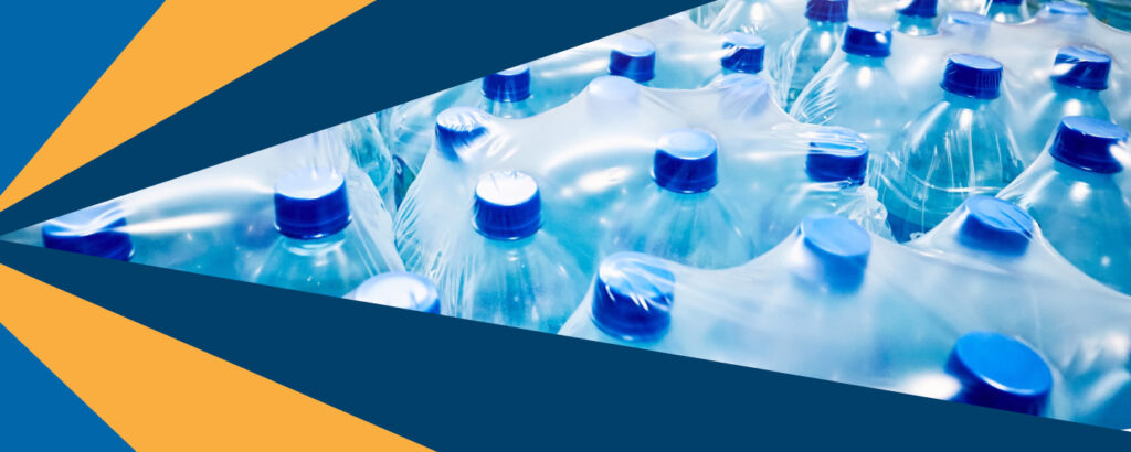 decorative header image with water bottles